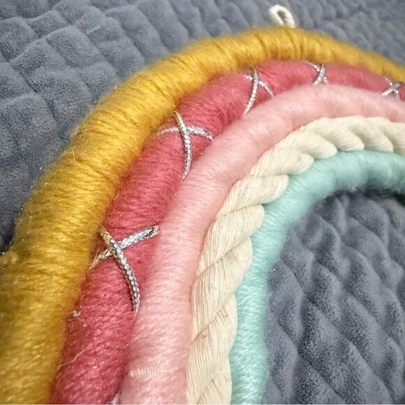 RAINBOW MACRAME WALL HANGING – MULTICOLOR BOHO DECOR, HANDMADE STYLE - Picture 6 of 17